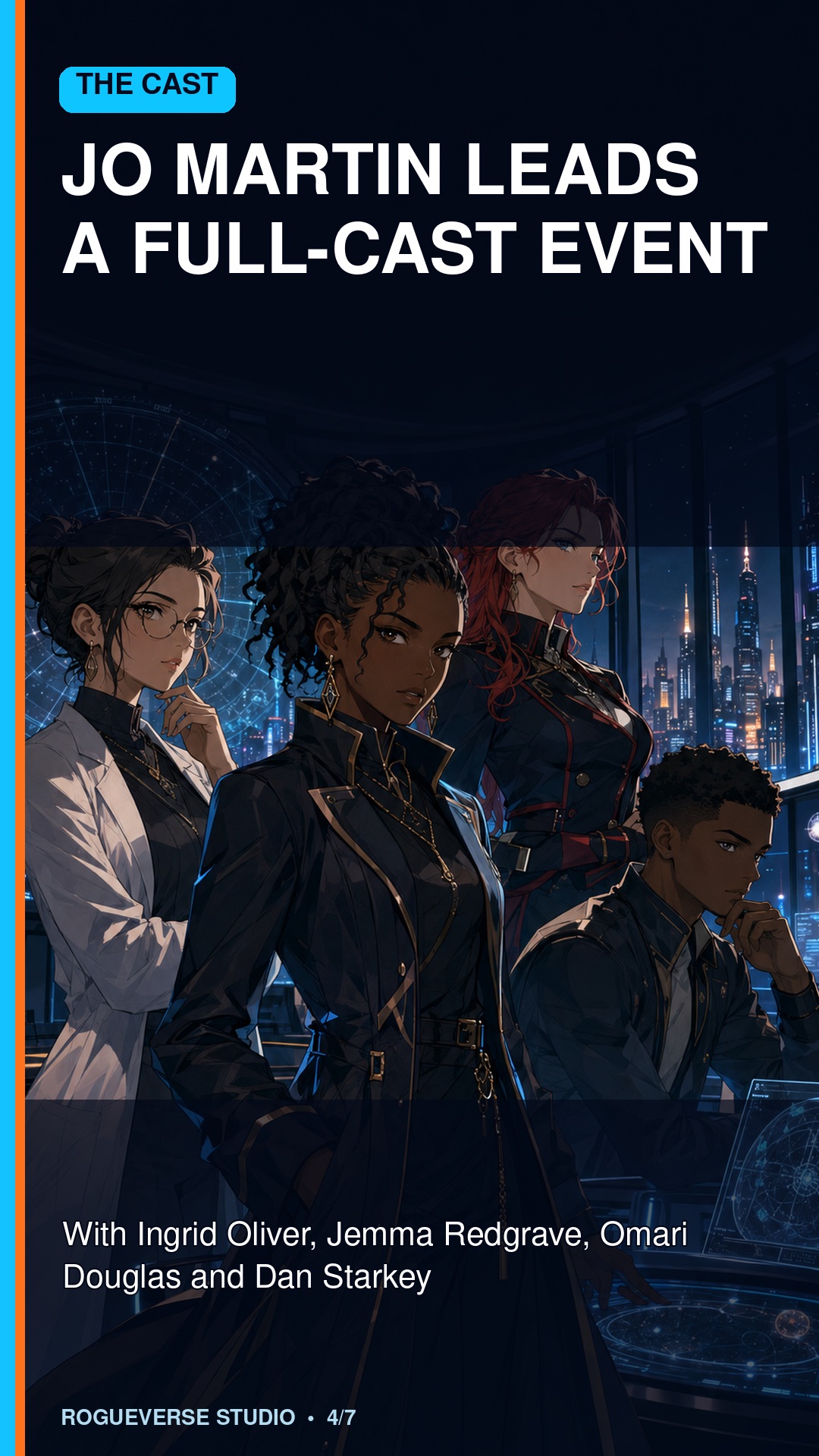 RogueVerse card listing the announced Full Circuit cast